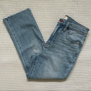 Madewell Slim Demi Boot Jean Light Wash Raw Hem 27